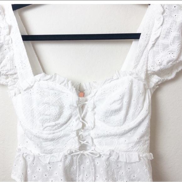 For Love And Lemons Charlotte Cottage Core Crop Top - Picture 4 of 10